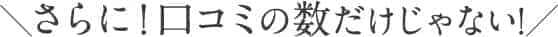 \さらに!口コミの数だけじゃない!/