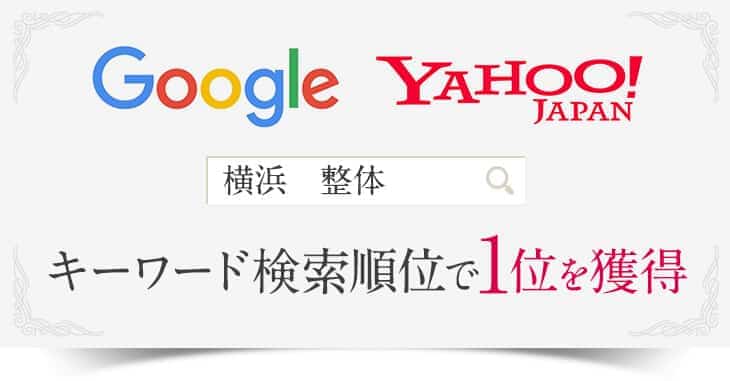 「横浜市泉区 整体」キーワード検索順位で1位を獲得